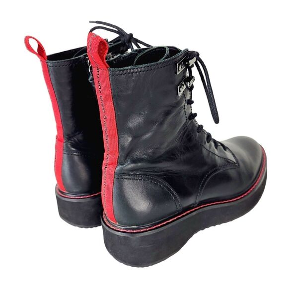 Diane Von Furstenberg "In Charge" Leather Punk Moto Goth Combat Boots Size 7 - Picture 1 of 12